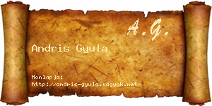 Andris Gyula névjegykártya